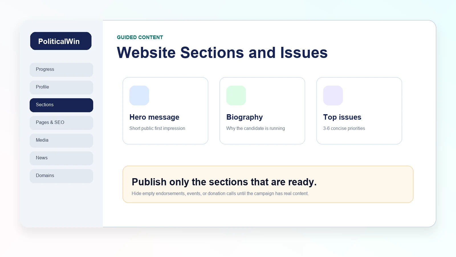 How to Build Website Sections Without Making the Site Feel Overloaded tutorial screenshot